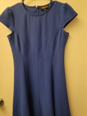 Sugarlips Royal Blue Cap-Sleeve Fit & Flare Midi Dress